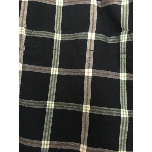 Men's Medium Wrangler Blue Plaid Short Sleeve Pearl Snap Button Up Shirt - Picture 3 of 8